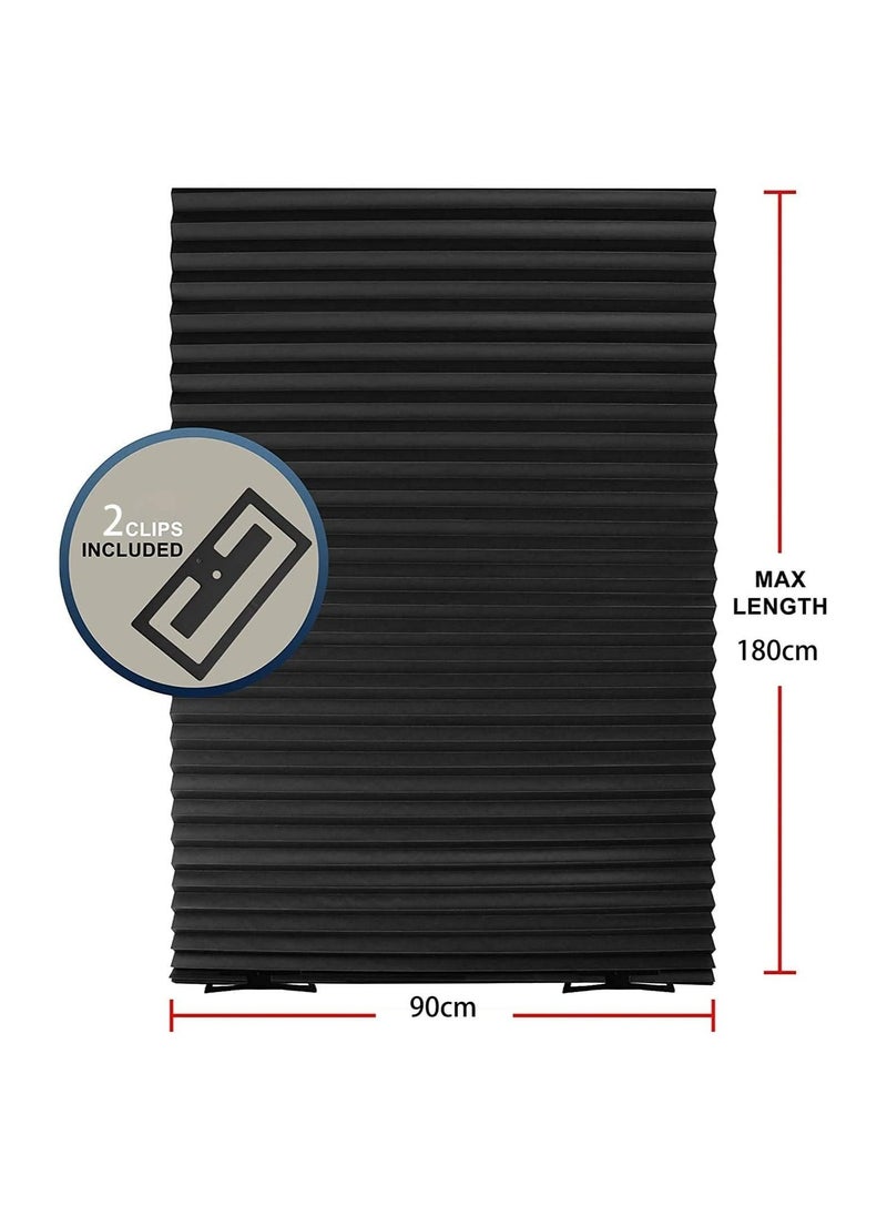 Pleated Window Paper Shades Room Darkening Blinds Black - Image 4