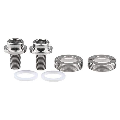 Wanyifa Titanium M8x15mm Bicycle Crank Arm Fixing Bolt with Cap for Square Taper Bottom Bracket Screws Pack of 2(Titanium) - Image 1