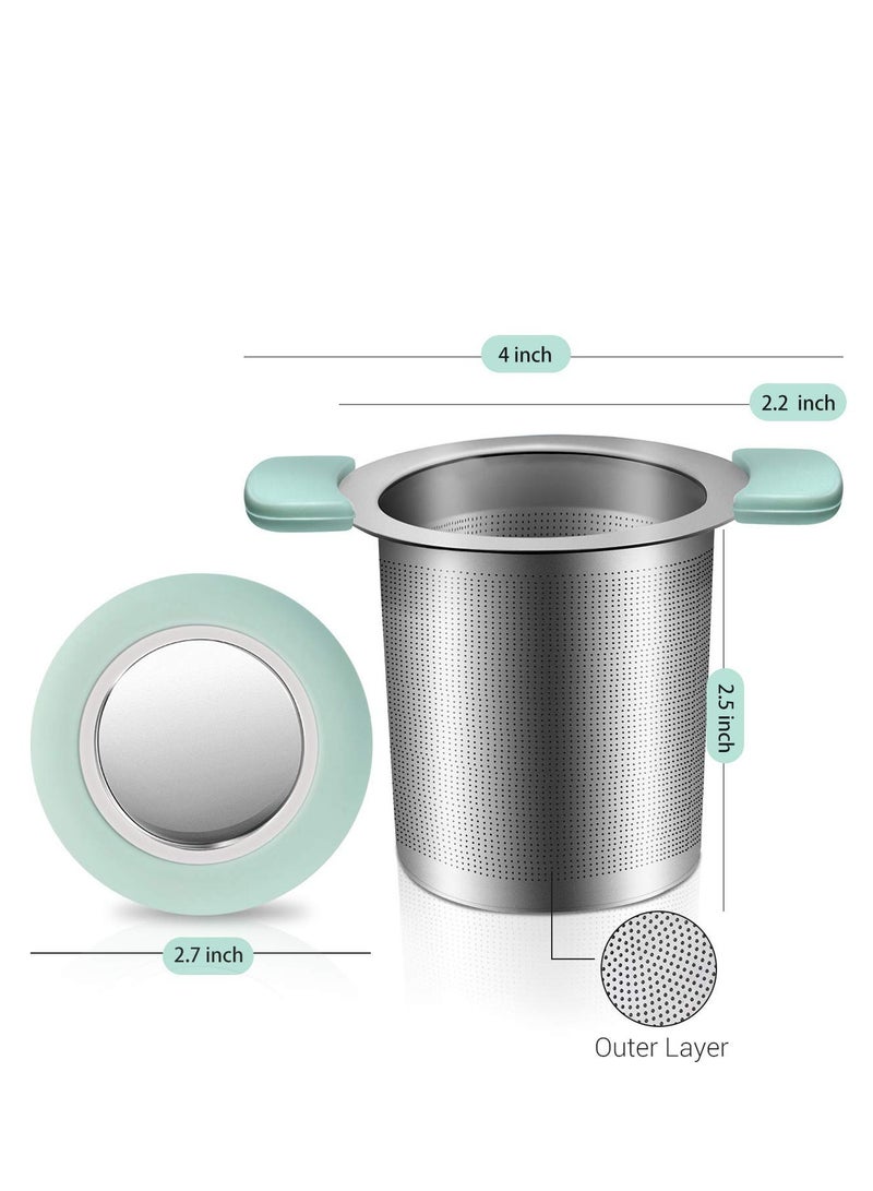 Excefore Tea Infuser with Anti-Scald Lid 18/8 Stainless Steel Tea Strainer Large Capacity Tea Filters Food-Safe Loose Tea Infuser Brewing Basket Mesh Strainer Pack of 2 - Image 4