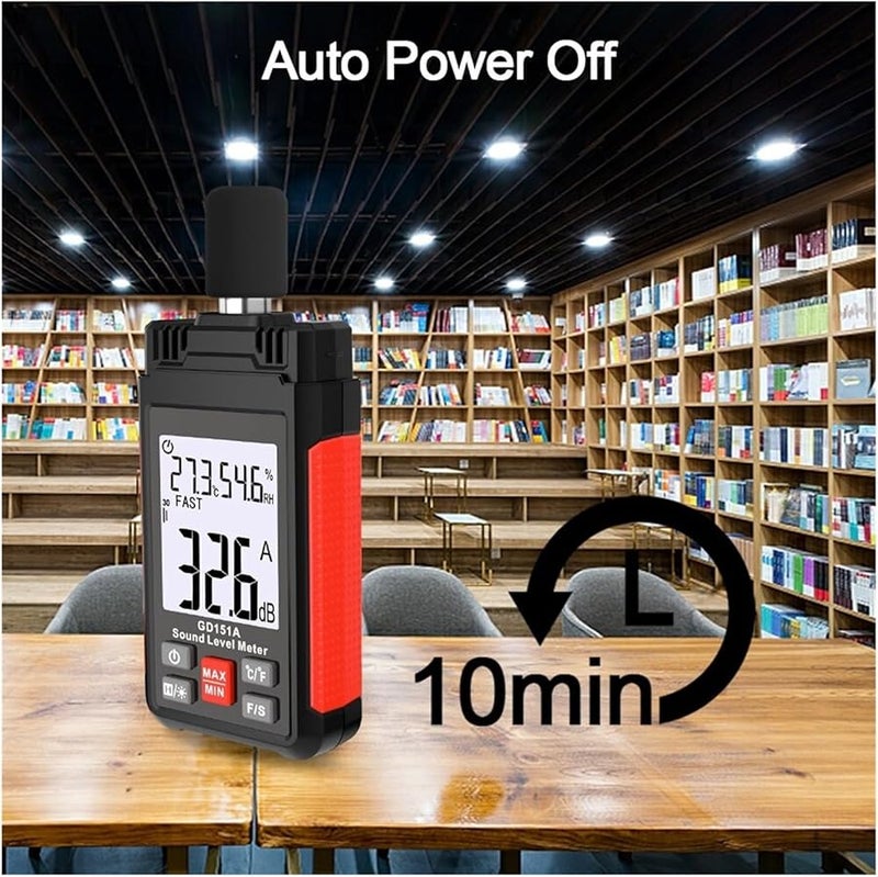 مقياس مستوى الصوت الرقمي Gd151b جهاز مراقبة الديسيبل المحمول لقياس الضوضاء 30-130 ديسيبل - Image 5