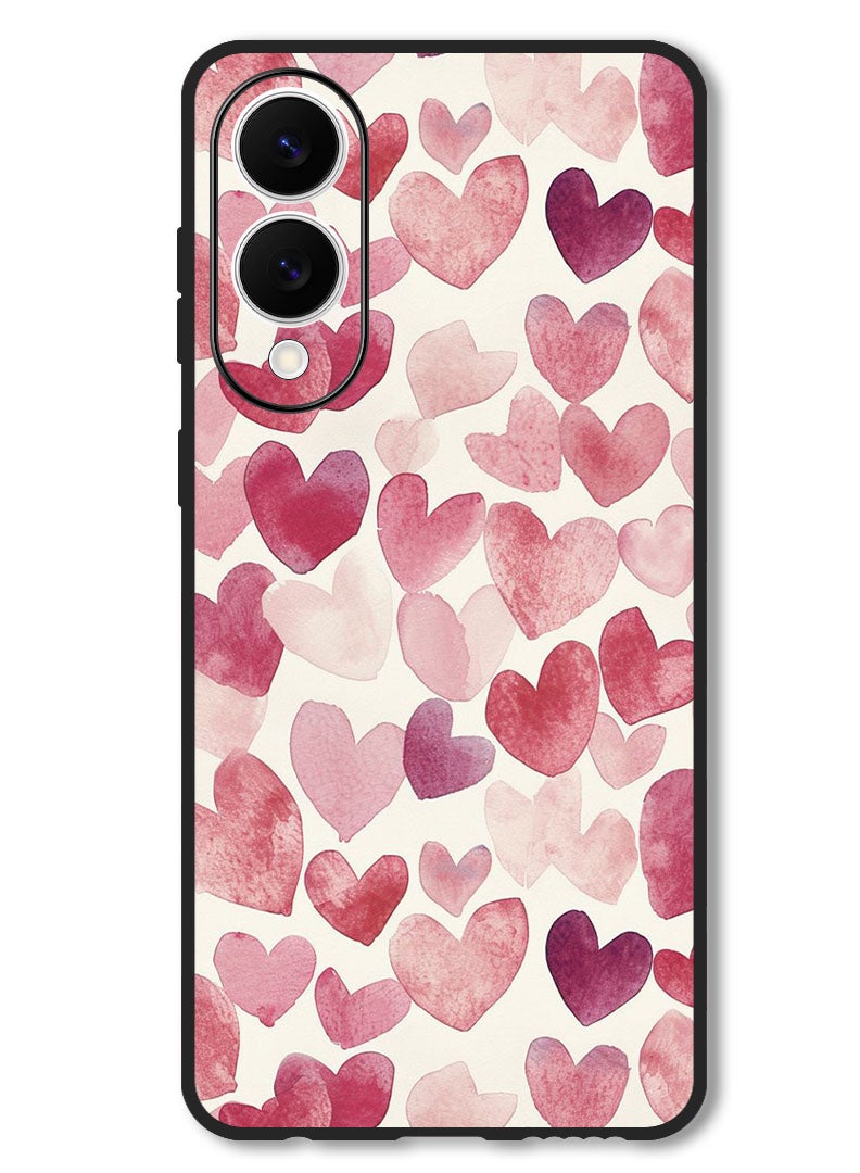 Theodor Case Compatible with Samsung Galaxy S25 Edge 6.7 Inch Protection Shockproof Bumper Cover Heart Painitng - Image 1