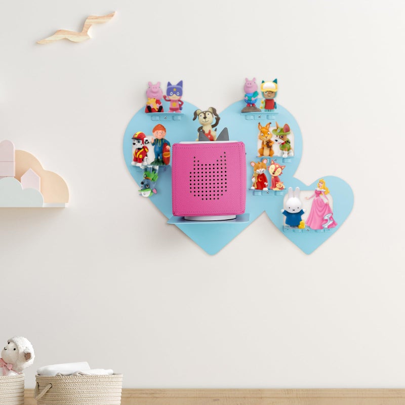 Riuog Metal Bracket for Toniebox,Floating Shelf for Tonies Figures 15-20pcs Storage,Wall Mounted Brackets for Toniebox Player,Children's Room Decorations and Gifts (Blue) - Image 5
