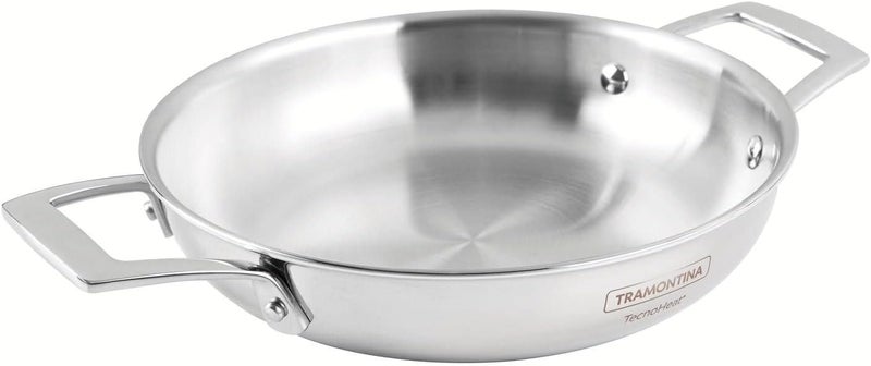 Tramontina Grano Double-Handled Stainless-Steel Frying Pan, 20 cm, 1.2 L