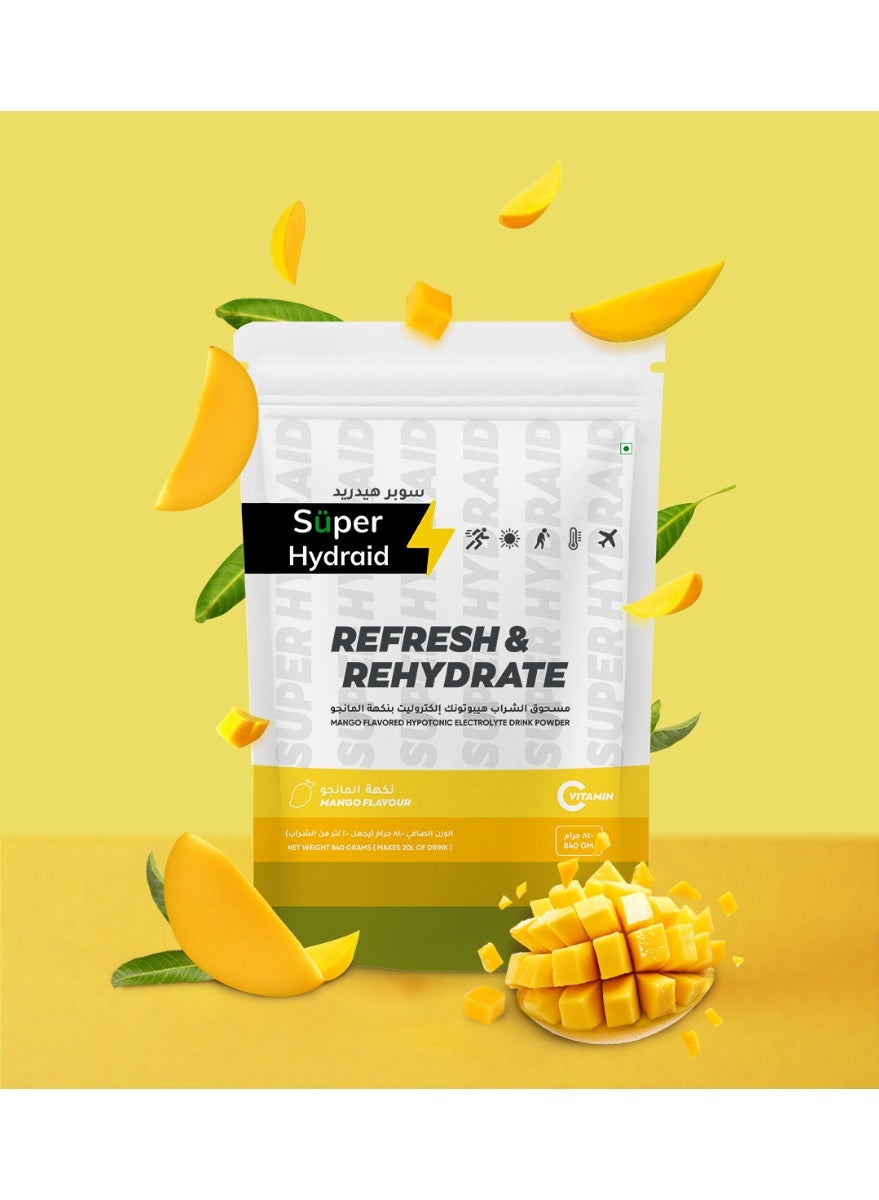 Super Hydraid Electrolyte Drink Mix | Mango| 840gm Pack