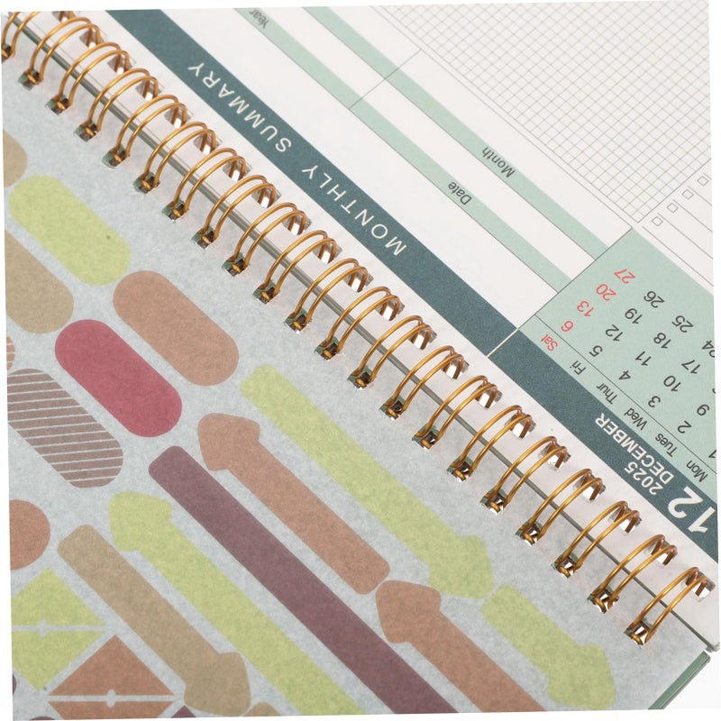 Green Medium Paper Flip Desk Calendar With Metal Coil Binding For Office Home Teacher Desk Organizer - Image 4
