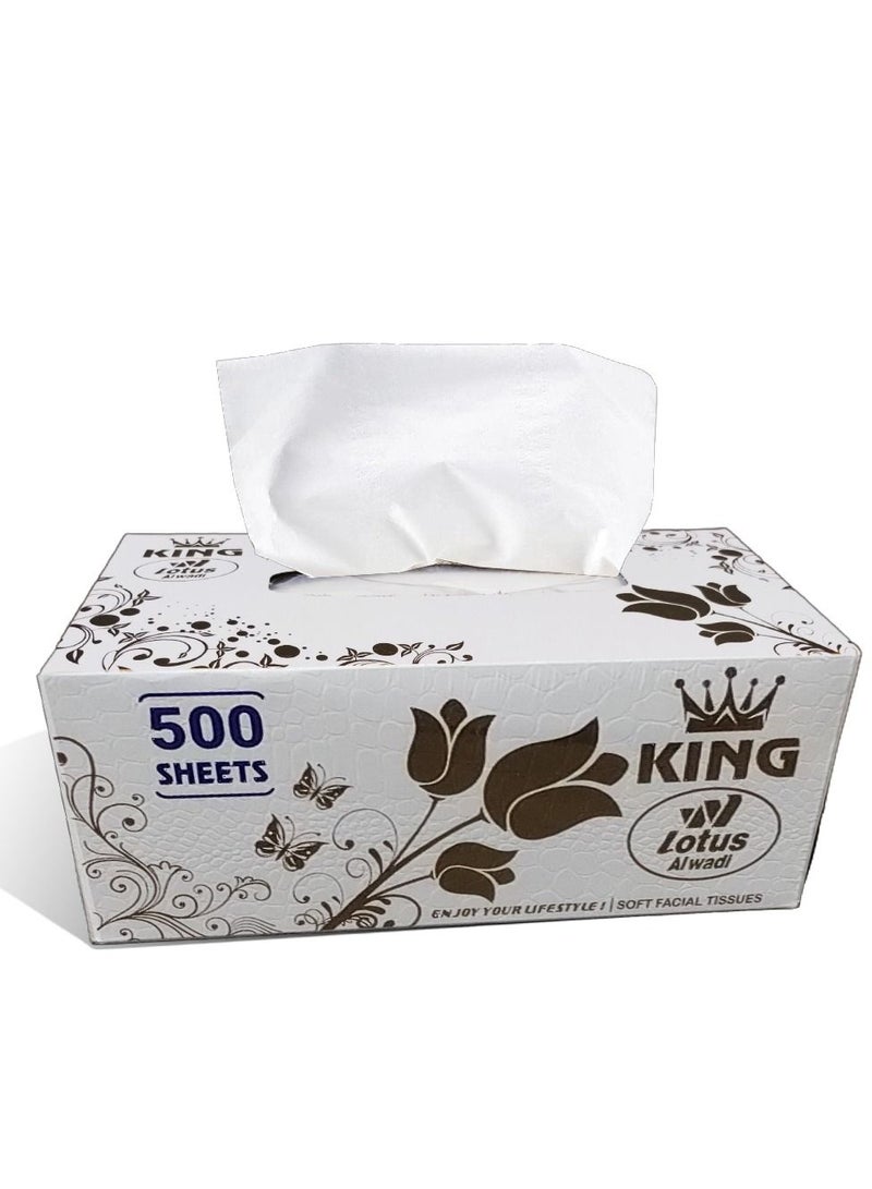 Lotus Alwadi King lotus Alwadi Soft Facial Tissues, 500 Tissues per Box (2,000 Pulls Total), 4 Large Boxes, 2-Ply Packaging - Image 4