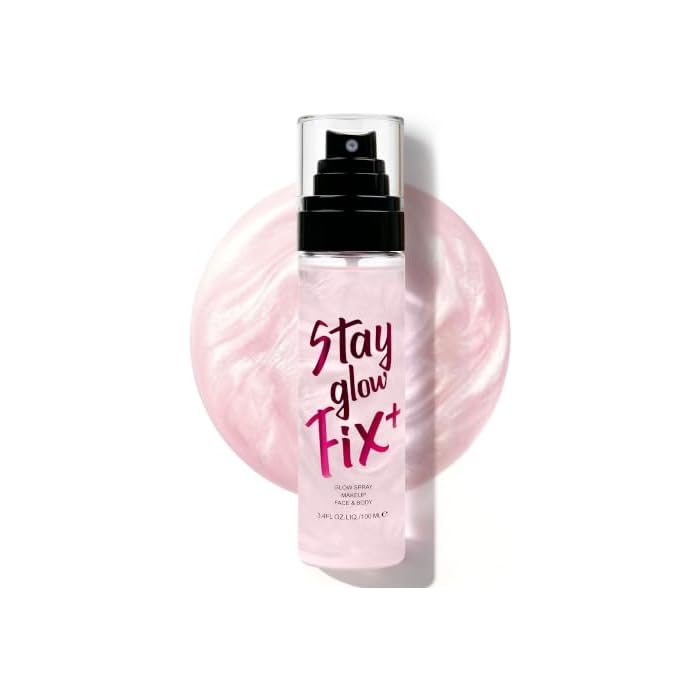 Makeup Setting Spray, Long Lasting Shimmer Fixing Spray for Face Body Makeup, Lightweight Hydrating Setting Mist with Dewy Finish, Transfer Resistant Face Make Up Primer for All Skin Types, 3.4 Fl Oz