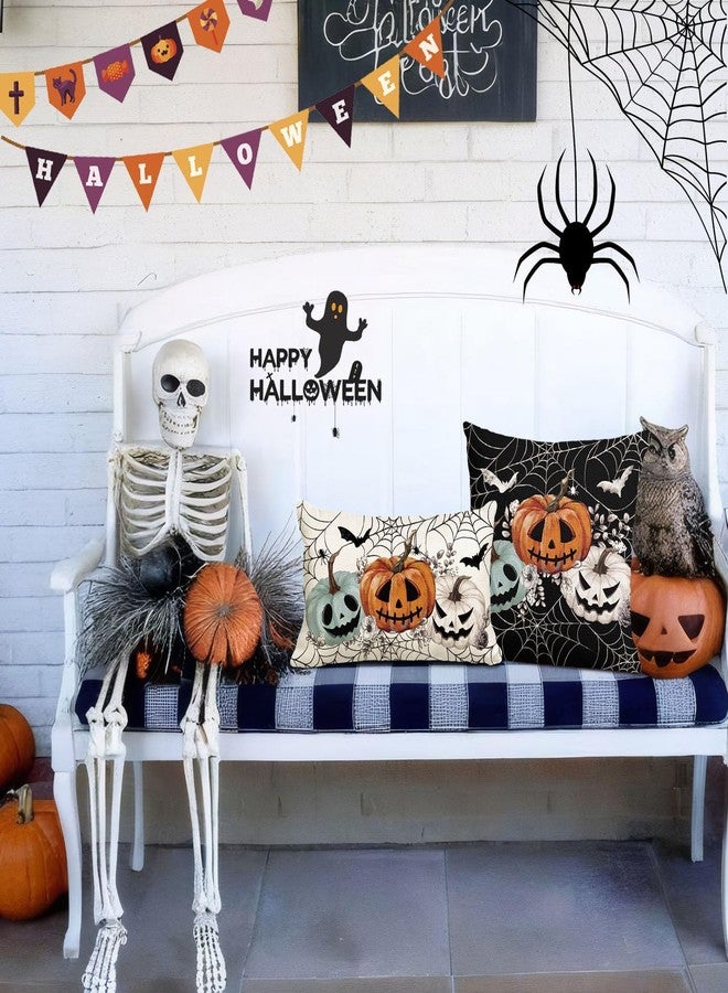 Baccessor Halloween Pillow Cover 12x20 Inch, Pumpkins Bats Spider Web Lumbar Pillow Case Halloween Decor for Cushion Sofa Couch Indoor Outdoor Decoration 1 Piece - Image 4