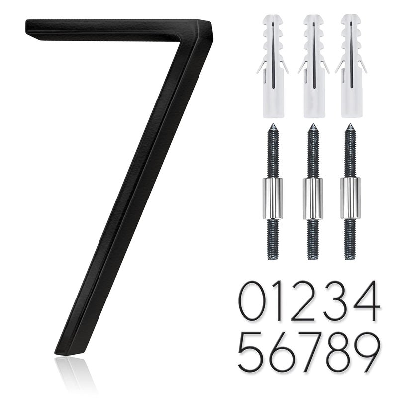OLADOT 5"" Stainless Steel Floating House Number Metal Modern House Numbers Mailbox Decor Number With Nail Kit Coated Black 911 Visibility Signage (7) - Image 2