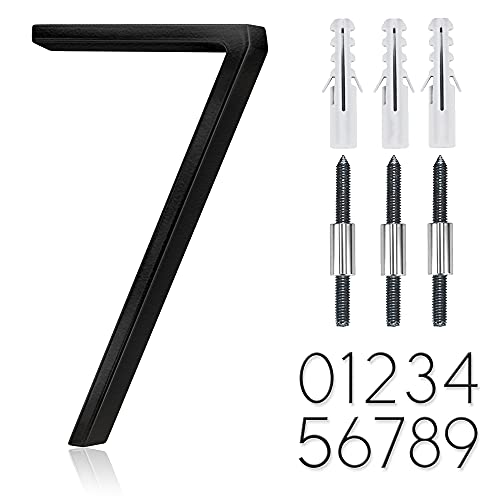 OLADOT 5"" Stainless Steel Floating House Number Metal Modern House Numbers Mailbox Decor Number With Nail Kit Coated Black 911 Visibility Signage (7) - Image 1