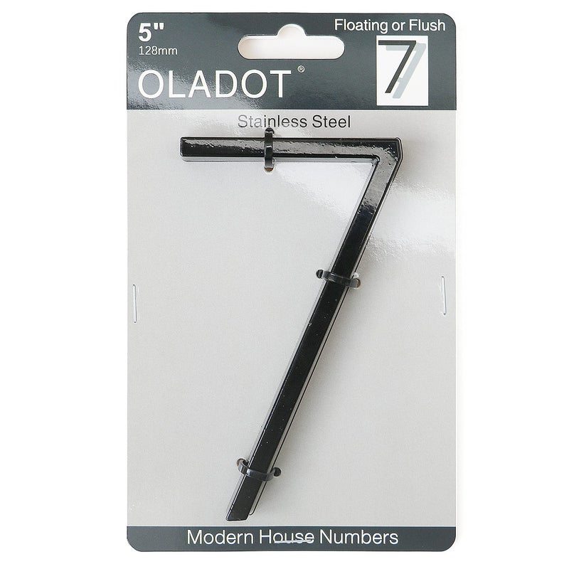 OLADOT 5"" Stainless Steel Floating House Number Metal Modern House Numbers Mailbox Decor Number With Nail Kit Coated Black 911 Visibility Signage (7) - Image 3