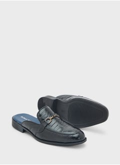 Robert Wood Emboss Detail Loafer Mules  - Image 3