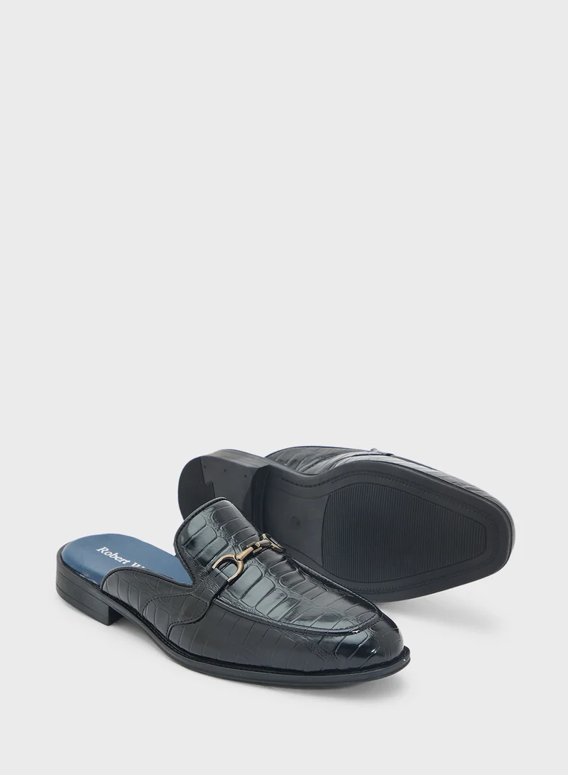 Robert Wood  Emboss Detail Loafer Mules for Men | Best Price UAE