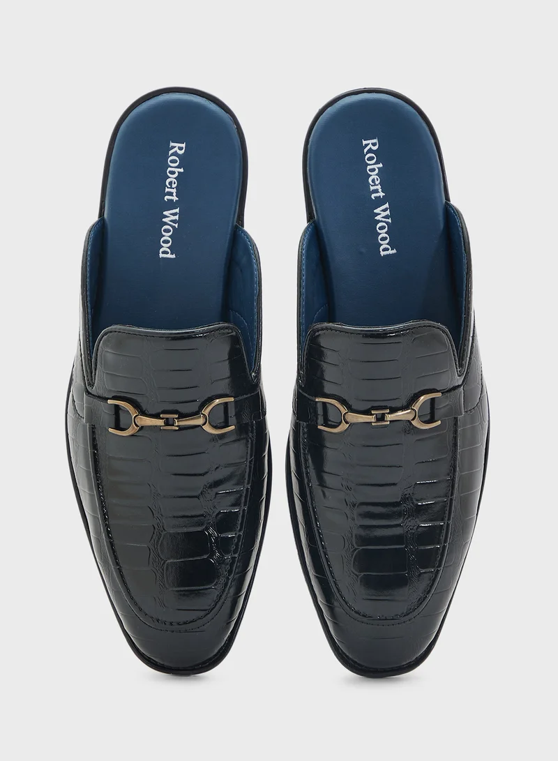 Robert Wood  Emboss Detail Loafer Mules for Men | Best Price UAE
