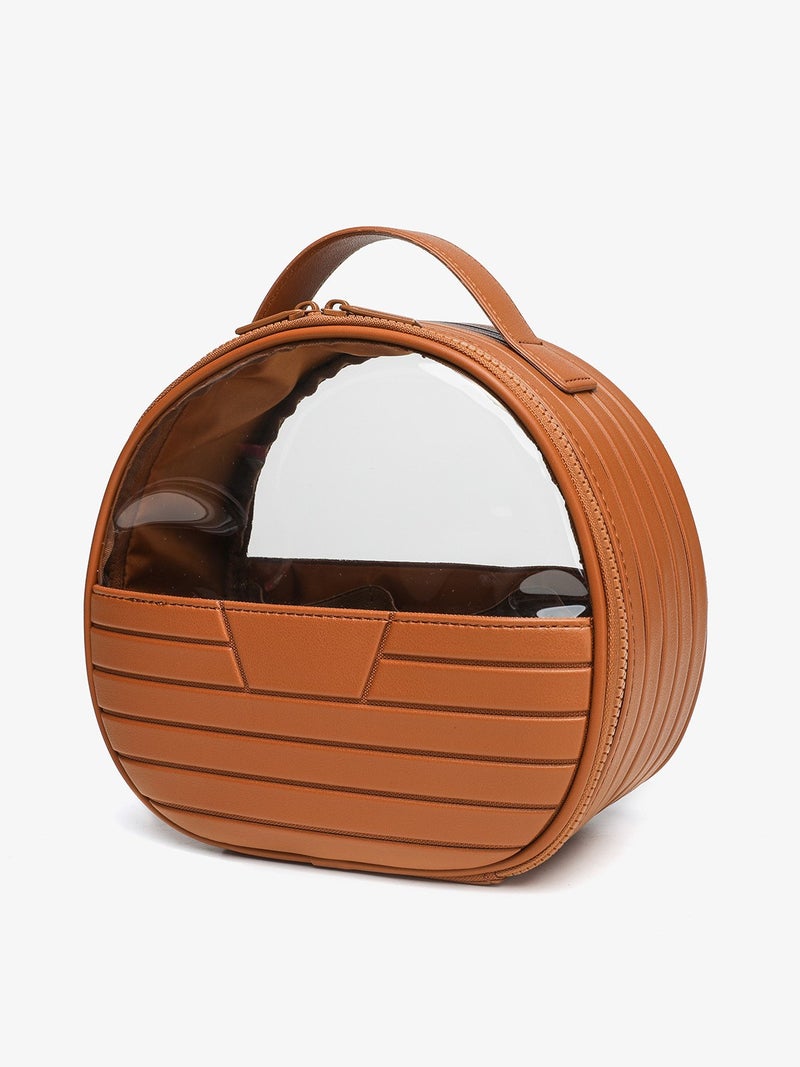New Semi-Circular Portable Skincare Organizer Bag Pu Waterproof Cosmetic Bag Travel Large-Capacity Toiletry Bag - Image 2