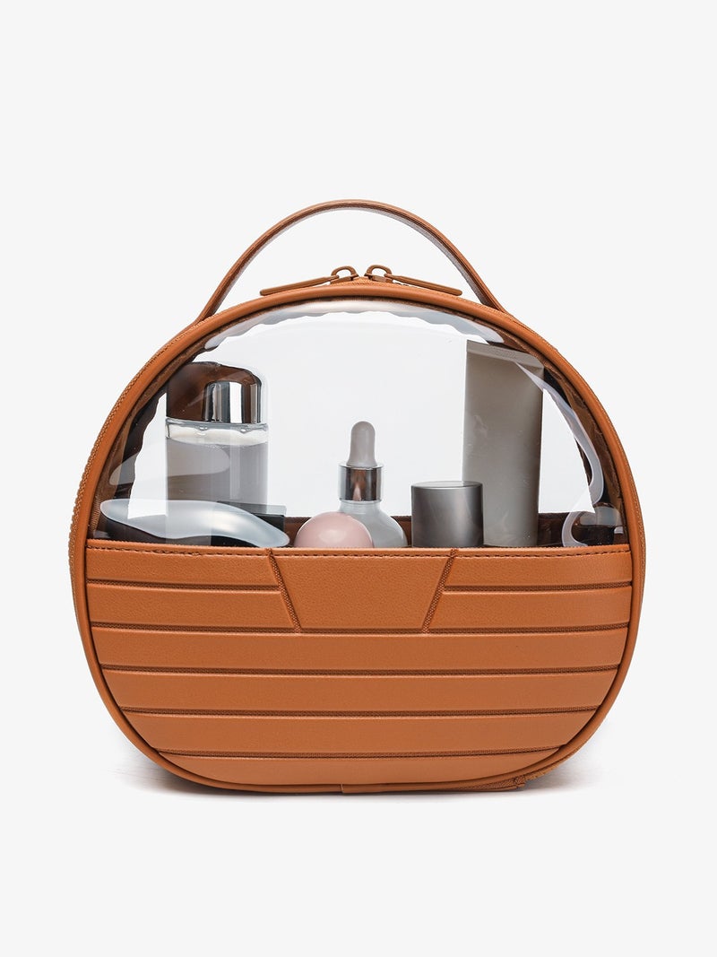 New Semi-Circular Portable Skincare Organizer Bag Pu Waterproof Cosmetic Bag Travel Large-Capacity Toiletry Bag - Image 4