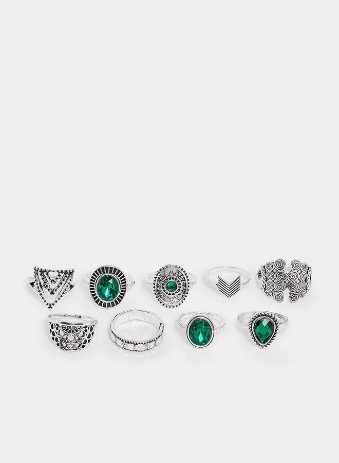 Styli Set Of 9 - Assorted Embellished Rings