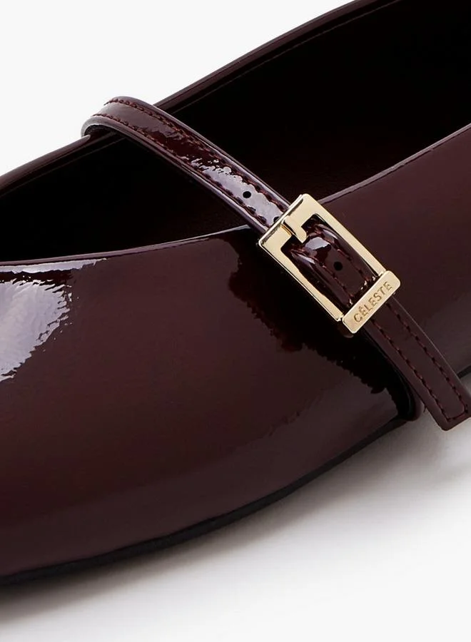 Celeste BURGUNDY Women Buckle Closure Mary Jane Shoes for Women | Best Price UAE