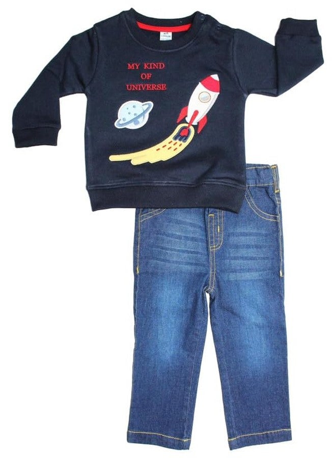 Dollar Junior Tiny Crews Baby Boys Casual T-Shirt Pant Set (KWRN20031_18-24M) Multicolour - Image 1