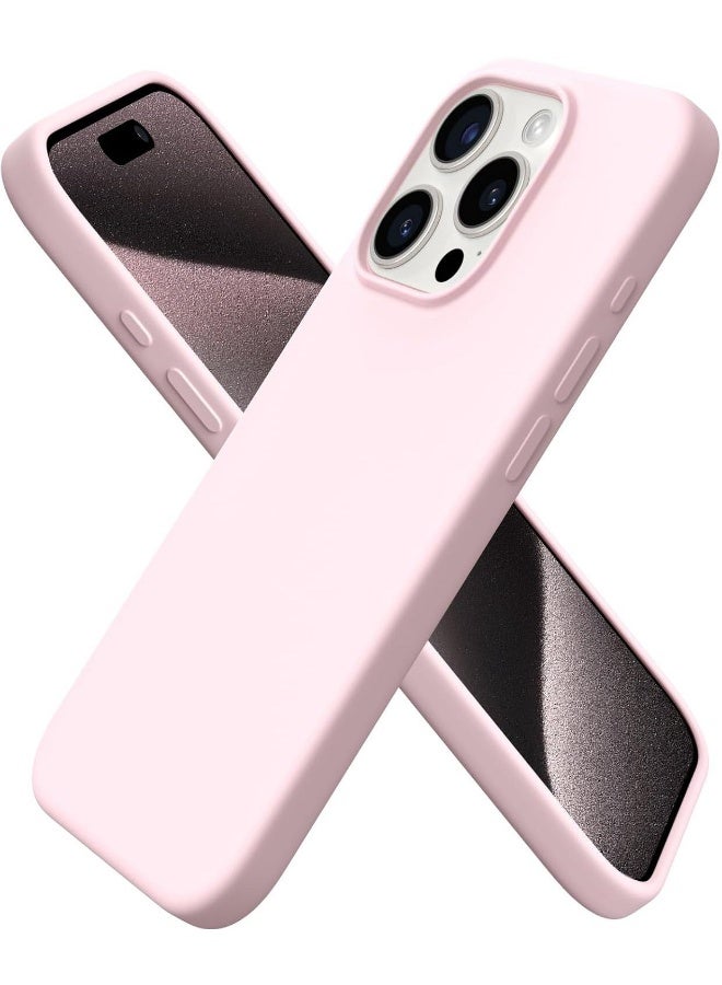 DUSALA iPhone 15 Pro Case,Magnetic Liquid Silicone Compatible with MagSAFE Charging Strong Grade Drop Tested,Soft,Shockproof Protective Fiber Lining,Full Protection Cover-Pink - Image 1