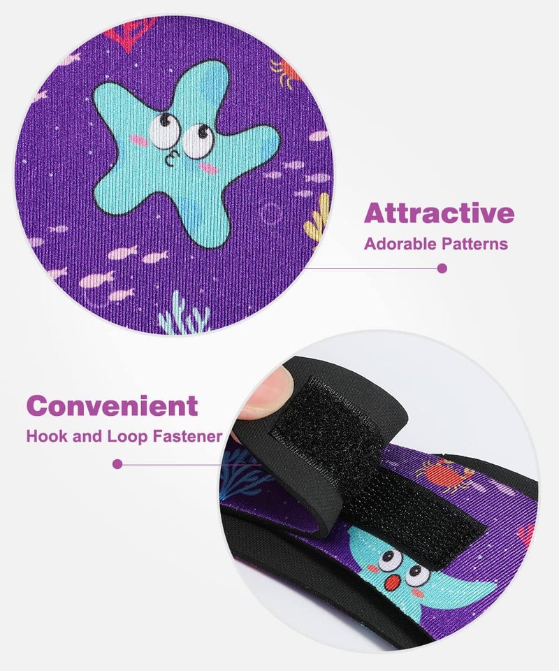 MoKo Lovely Kids Swimming Headband, Waterproof Ear Protection Band for Bathing, Ages 4-17, Purple Starfish - Image 5