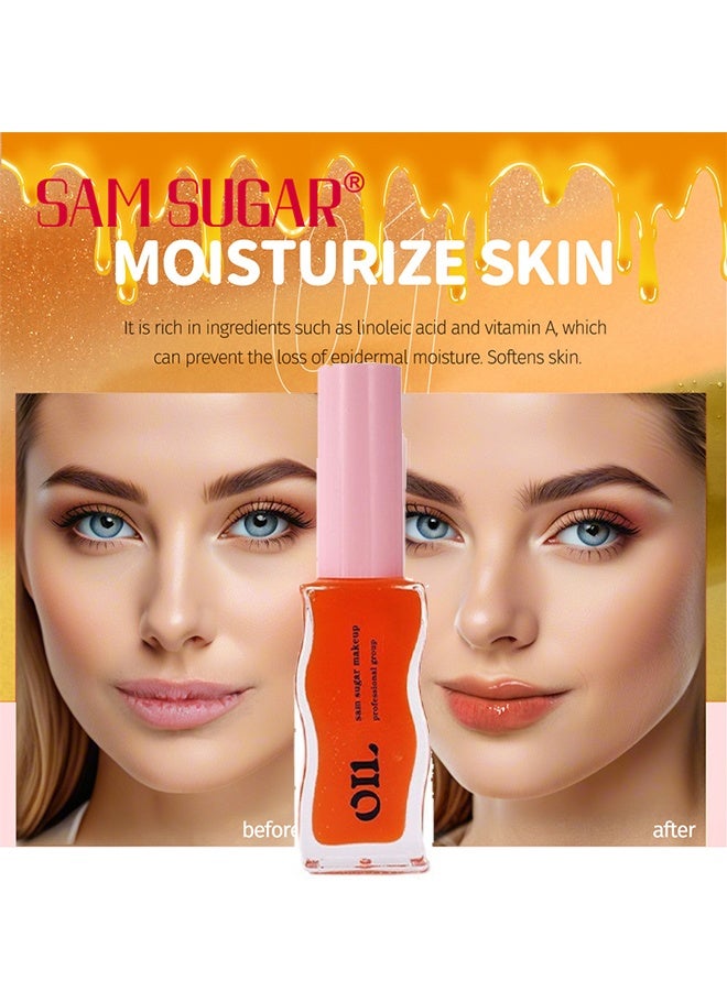 سكر سام زيت الشفاه الذهبي اللامع - زيت الشفاه المنقوع بالعسل ، يمنع جفاف الشفاه وتشققها ، تركيبة طبيعية #04 - Image 4