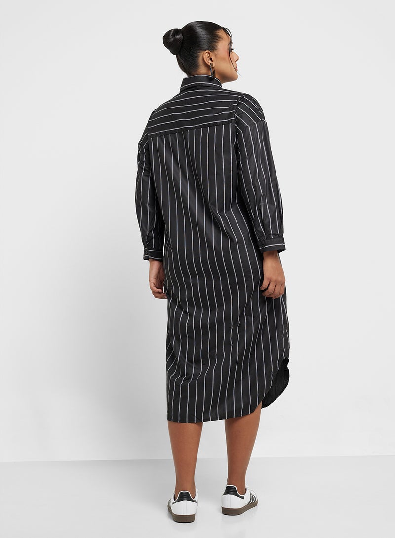 Ginger Plus Striped Shirt Midi Dress - Image 2