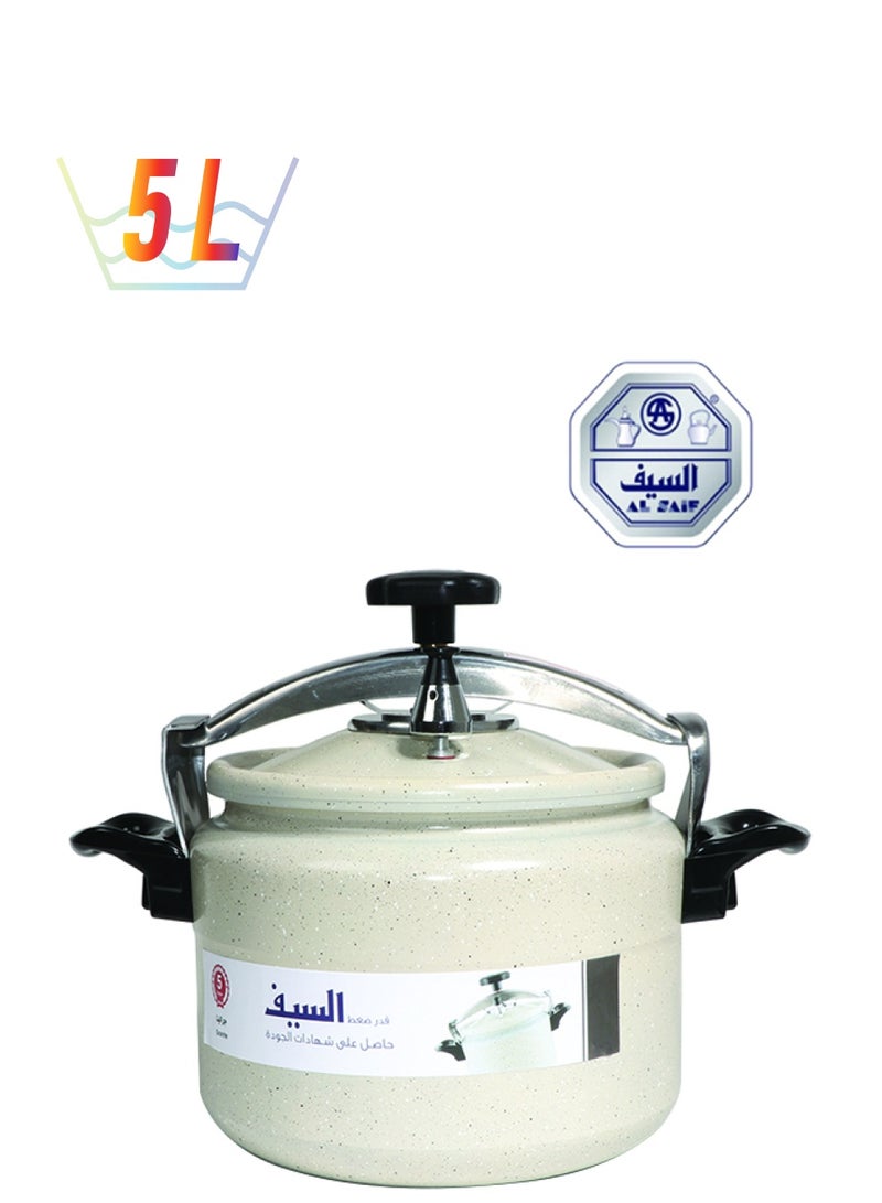 Alsaif Granite Pressure Cooker White 5.0Liters - Image 1