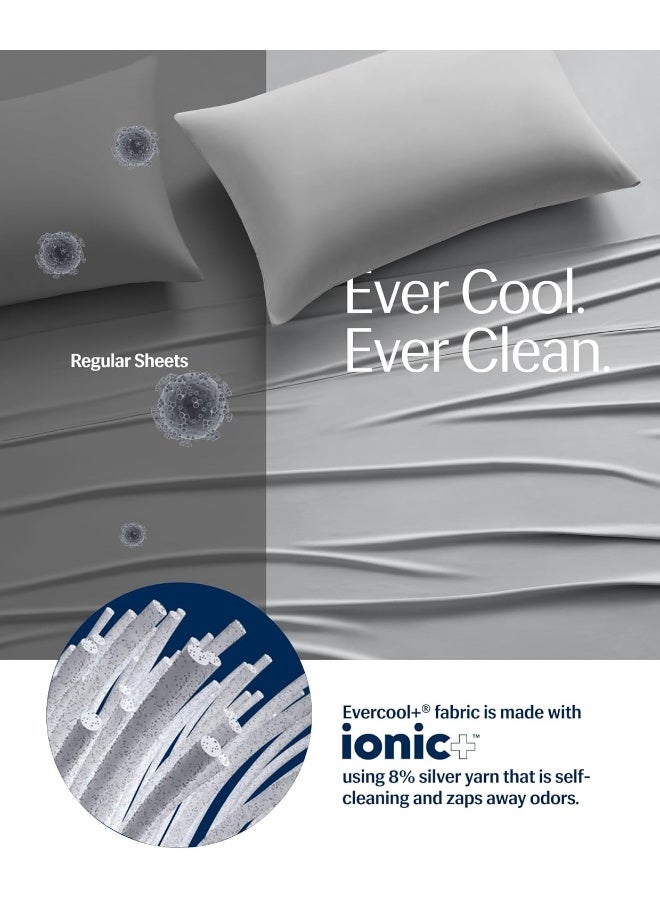 Rest REST® Evercool®+ Flat Sheet, Silver Infused Cooling Bedding for Hot Sleeper and Night Sweat, Smooth Top Sheet, Machine Washable, for Fresh and Hygienic Sleep (Cool Gray, King/Cal King)  - Image 5