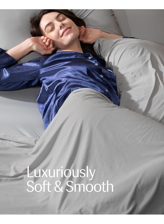 Rest REST® Evercool®+ Flat Sheet, Silver Infused Cooling Bedding for Hot Sleeper and Night Sweat, Smooth Top Sheet, Machine Washable, for Fresh and Hygienic Sleep (Cool Gray, King/Cal King)  - Image 3