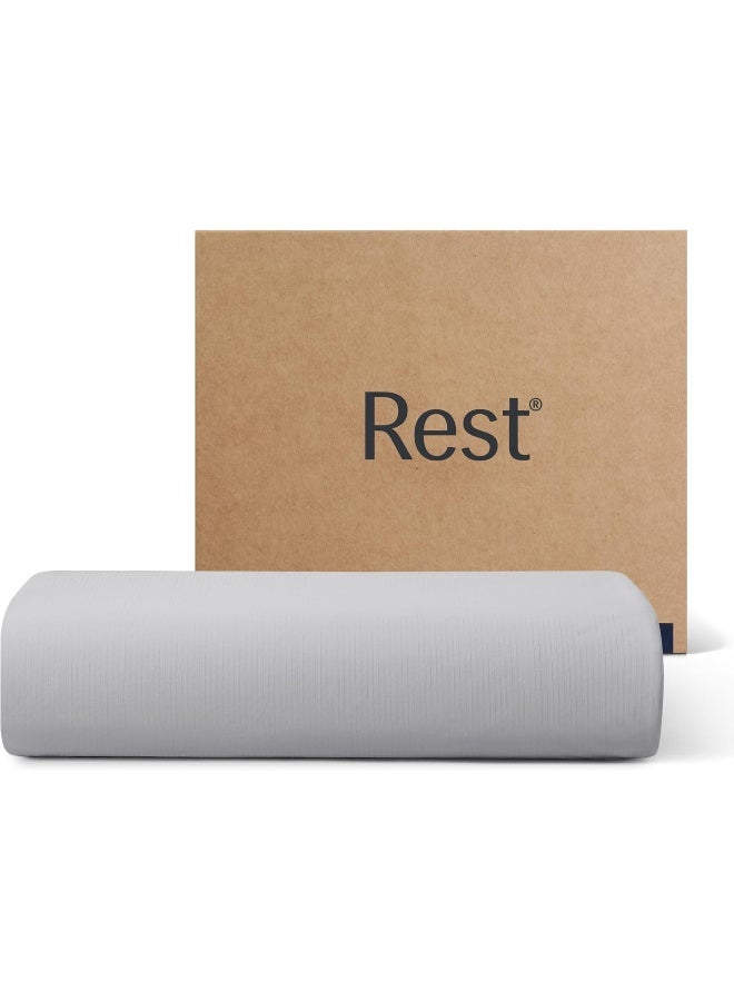 Rest REST® Evercool®+ Flat Sheet, Silver Infused Cooling Bedding for Hot Sleeper and Night Sweat, Smooth Top Sheet, Machine Washable, for Fresh and Hygienic Sleep (Cool Gray, King/Cal King)  - Image 1