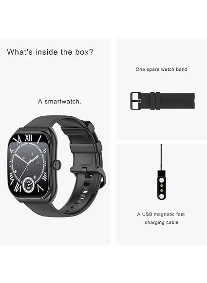 PEJE Smart Watches For Men,2.01" Curved Display,Bluetooth Calls,1ATM Waterproof,Monitors Spo2/Heart Rate/Sleep,123+ Sports Modes,Prayer Alerts & Arabic Support,350mah Battery,Ios/Android.(Black) - Image 5