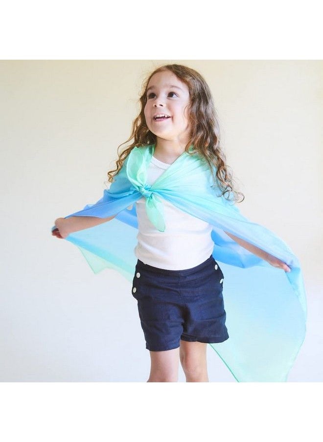 Sarah's Silks - Enchanted Playsilk, 100% Silk Scarves For Kids And Toddlers, Sensory Toys ; Bright Square Scarves, Montessori Waldorf Toys For Imaginative And Pretend Play Sea - Image 1