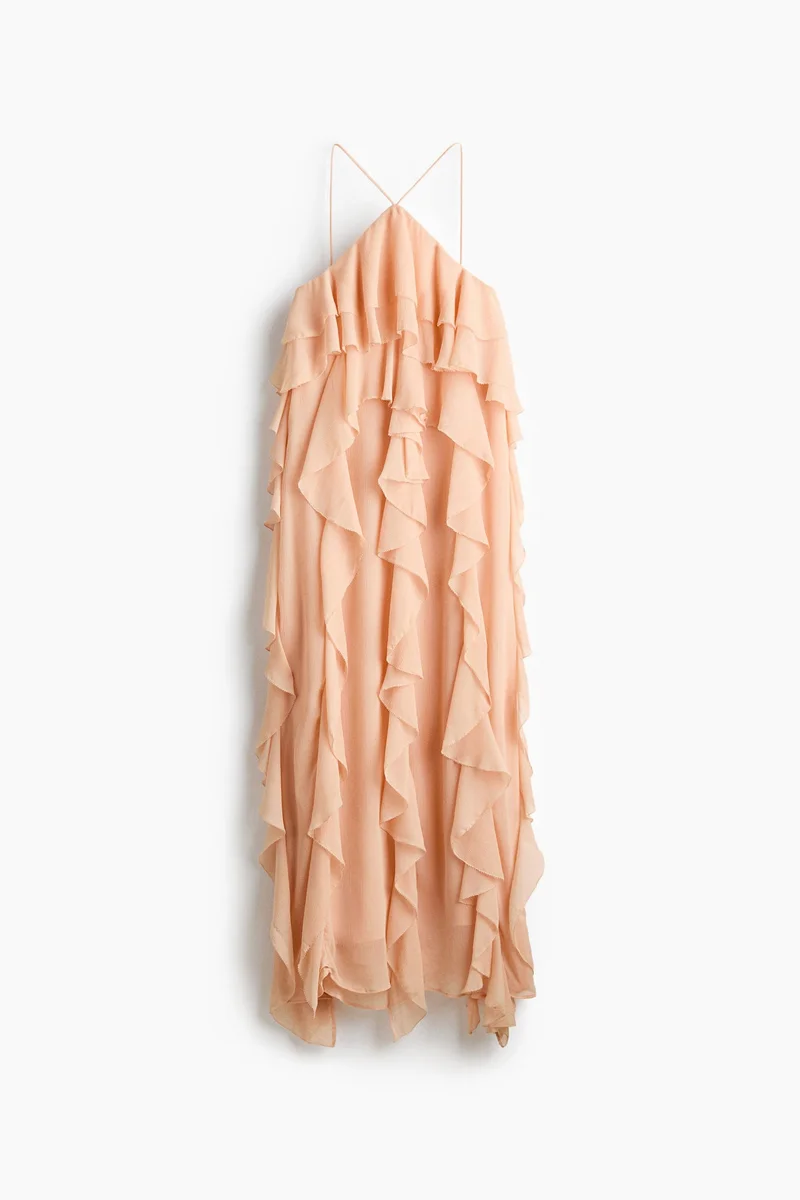 H&M Flounced chiffon dress