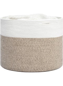 Goodpick Goodpick Woven Rope Basket 15.8 x 13.8 inches, Toy Storage Basket for Organizing, Blanket Basket Living Room, Cloth Basket Storage Bin for Playroom, Shoe Basket Organizer  - Image 1