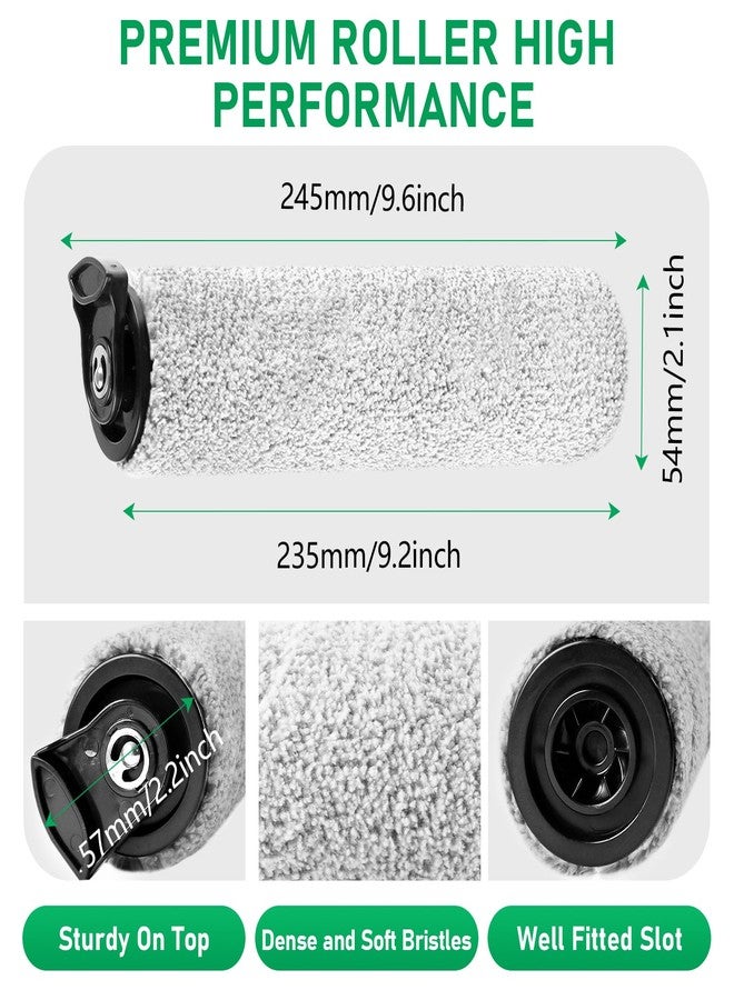 طقم استبدال فرشاة الأسطوانة Klypticfit متوافق مع مكنسة Tineco iFloor 2 و iFloor 3 و Floor One S3 اللاسلكية للتنظيف الجاف والرطب، عبوة من قطعتين من ملحقات فرشاة الأسطوانة البديلة، وفرشاة تنظيف واحدة - Image 4