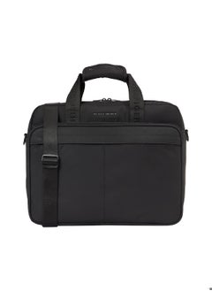 TOMMY HILFIGER Men's Metal Logo Laptop Bag - Polyester, Black  - Image 1