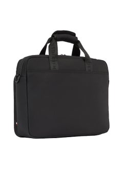 TOMMY HILFIGER Men's Metal Logo Laptop Bag - Polyester, Black  - Image 3