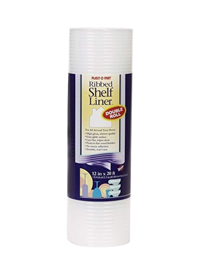 Warp'S Plast O Mat Shelf Liner Ribbed 12" W X 20ft. L Non Adhesive Clear (1)  240"W x 12"L