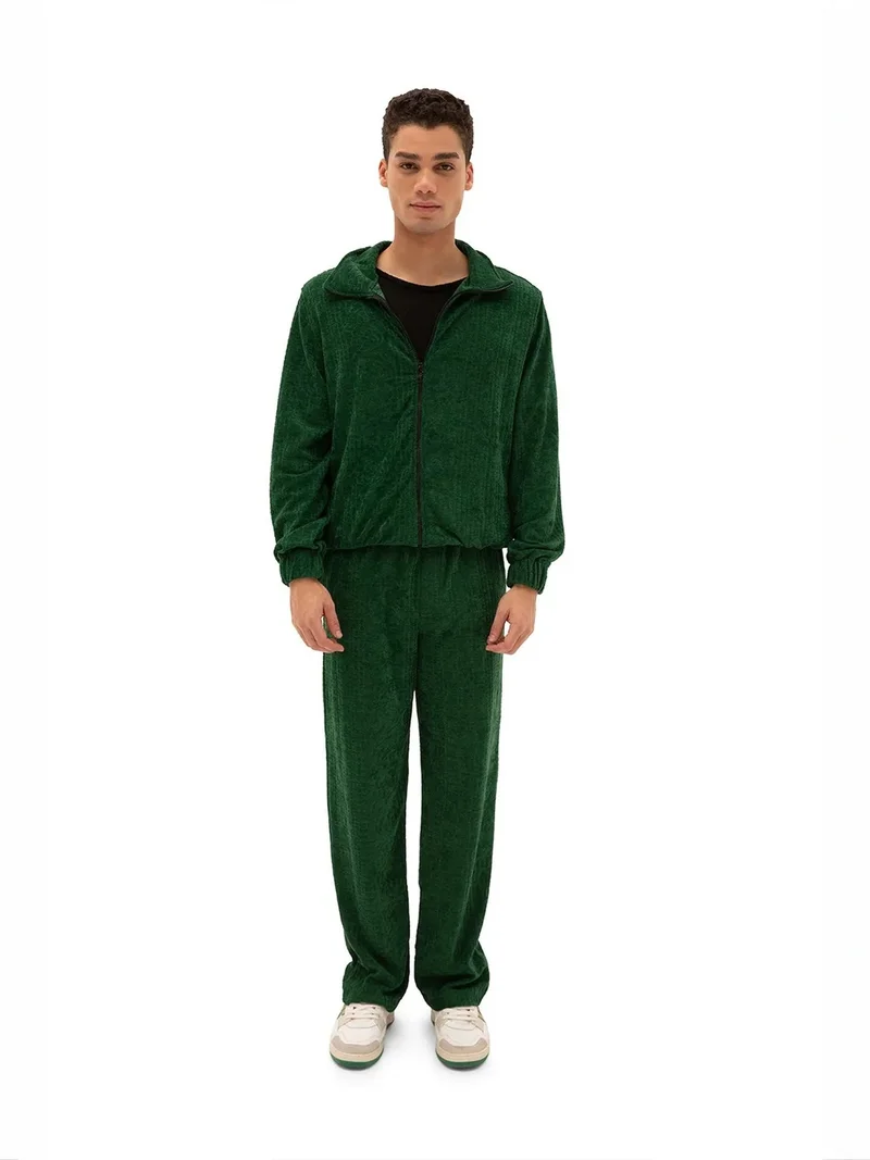 جيستو GIESTO Men's velvet zip-front sweatshirt