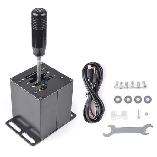 CNRAQR PC USB Simulator Shifter 6+R H Gear Shifter for LO GITECH G29/G27/G25/G920, T300RS/GT, Compatible with Gearshift PC Windows Steering Wheel for ATS ETS Dust WRC Sim Racing Game - Image 1
