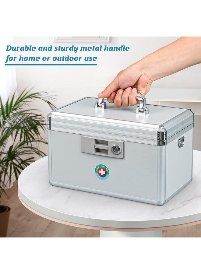KYODOLED Locking Key Medicine Box,First Aid Key Safe Box with Lock,Key Medication Storage Lock Box for Drugs Use, 12.2'' x 7.8'' x 8.2'' White - Image 4
