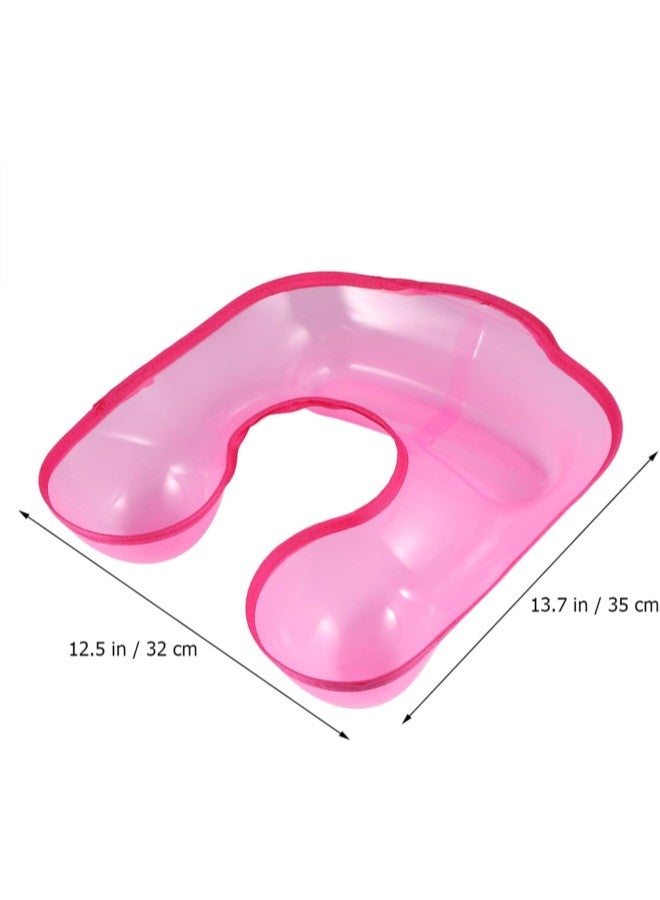 klarako Wash Hair Sink Bowl Hair Washing Tray Hair Neck Tray Hair Perming Neck Rest Container Shoulder Support Protector for Hair Styling Perming Hairdressing Pink Hair Coloring Water Tray - Image 2