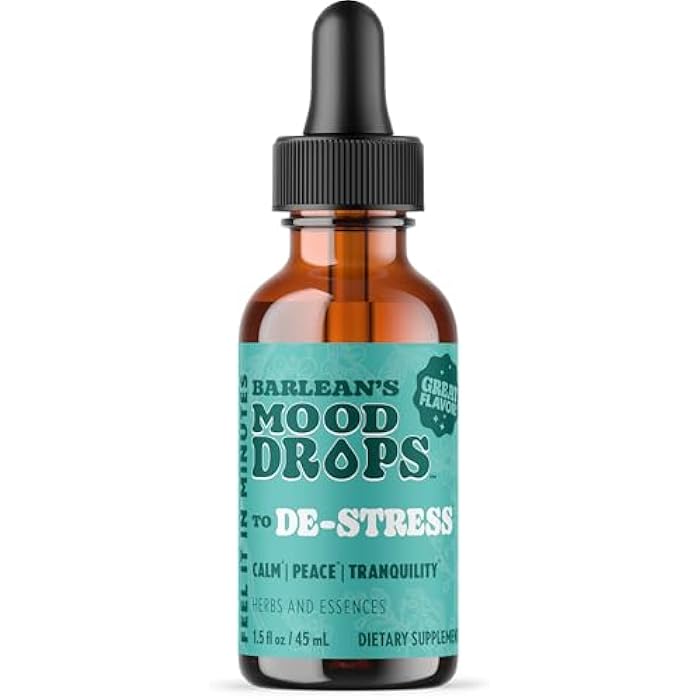 Barlean's Mood Booster Supplement, De-Stress Liquid Drop Supplements for Men and Women, Ashwagandha and L Theanine Extract, Adaptogen Herbs Drops, 1.5 oz - Image 1