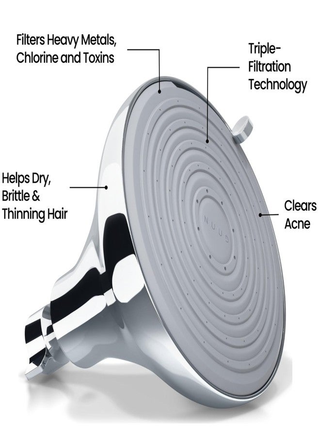 NUUD رأس دش NUUD المفلتر | يزيل الكلور والمعادن الثقيلة + الملوثات لفروة رأس وبشرة وشعر أكثر صحة | يحمي الشعر ويهدئ البشرة الجافة | فلتر رأس دش عالي الضغط | كروم - Image 3