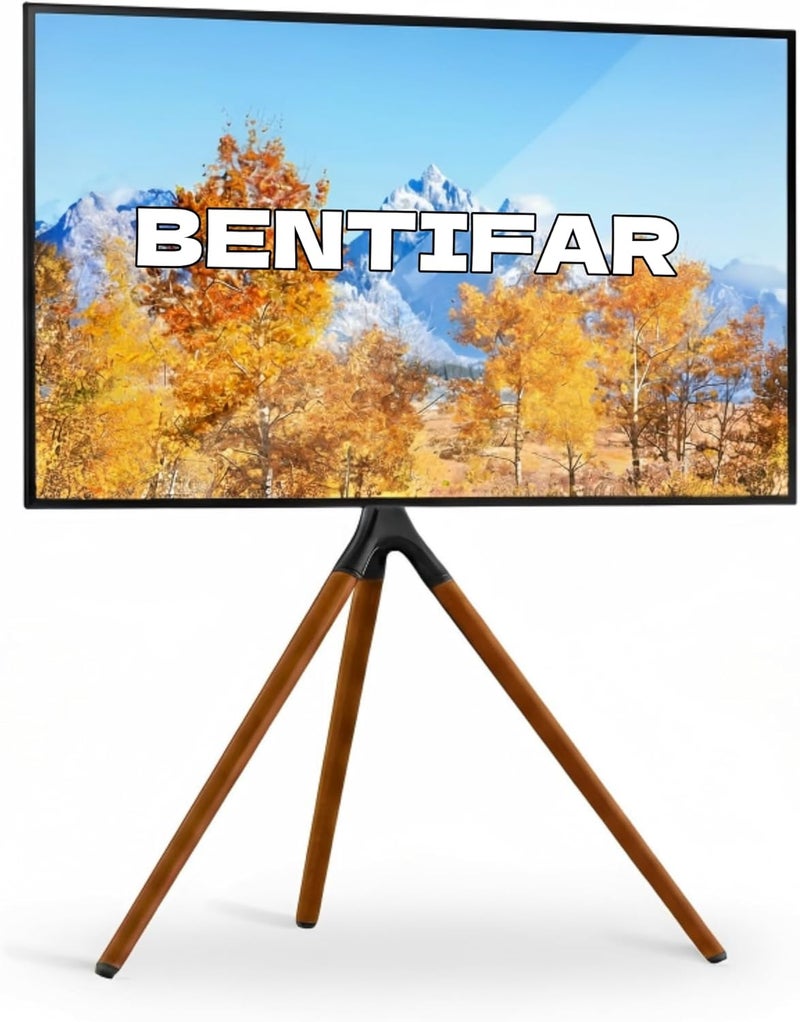 Bentifar Tripod TV Stand for 45"-65" Screens, Height Adjustable Tripod Easel TV Display Stand, Max VESA 600x400mm, 180°Swivel, Corner TV Stands for Living Room, Bedroom, Office, Mall(Tripod TV Stand) - Image 1