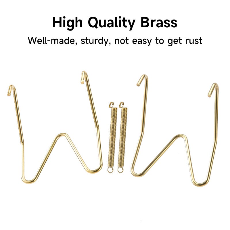 Fasunry 12 Piece Plate Hangers, 6/8/10 Inch Invisible Brass Wall Plate Hangers, Comes with 16 Piece Wall Hooks for Decorative Plates - Image 3