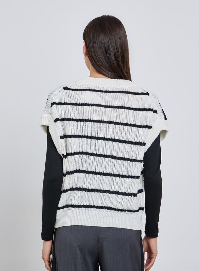 Styli Striped Knit Sleeveless Sweater - Image 5