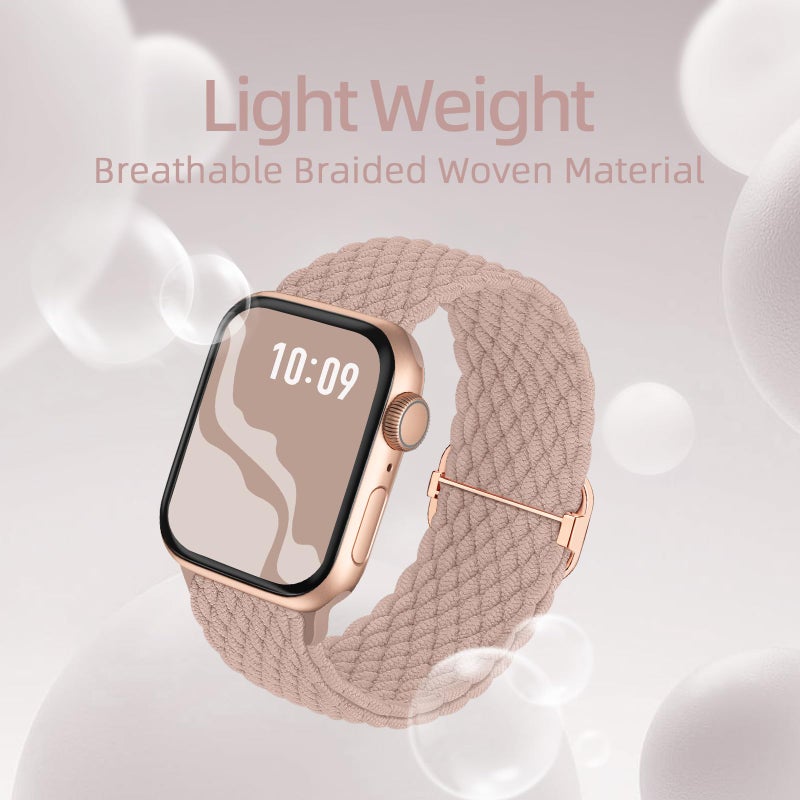 Suitisbest Braided Stretchy Solo Loop Compatible for Apple Watch Band 38mm 40mm 41mm 42mm 44mm 45mm 46mm 49mm for Women Men, Nylon Elastic Straps Wristbands for iWatch Series 11/10 9 8 7 6 5 4 3 SE/Ultra 3 2 1 - Image 4