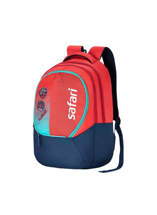 Safari Safari Trio 15 Casual Backpack, 3 Compartments with Side and Front Pocket, Padded Back & Shoulders, 37L, Red  - Image 2